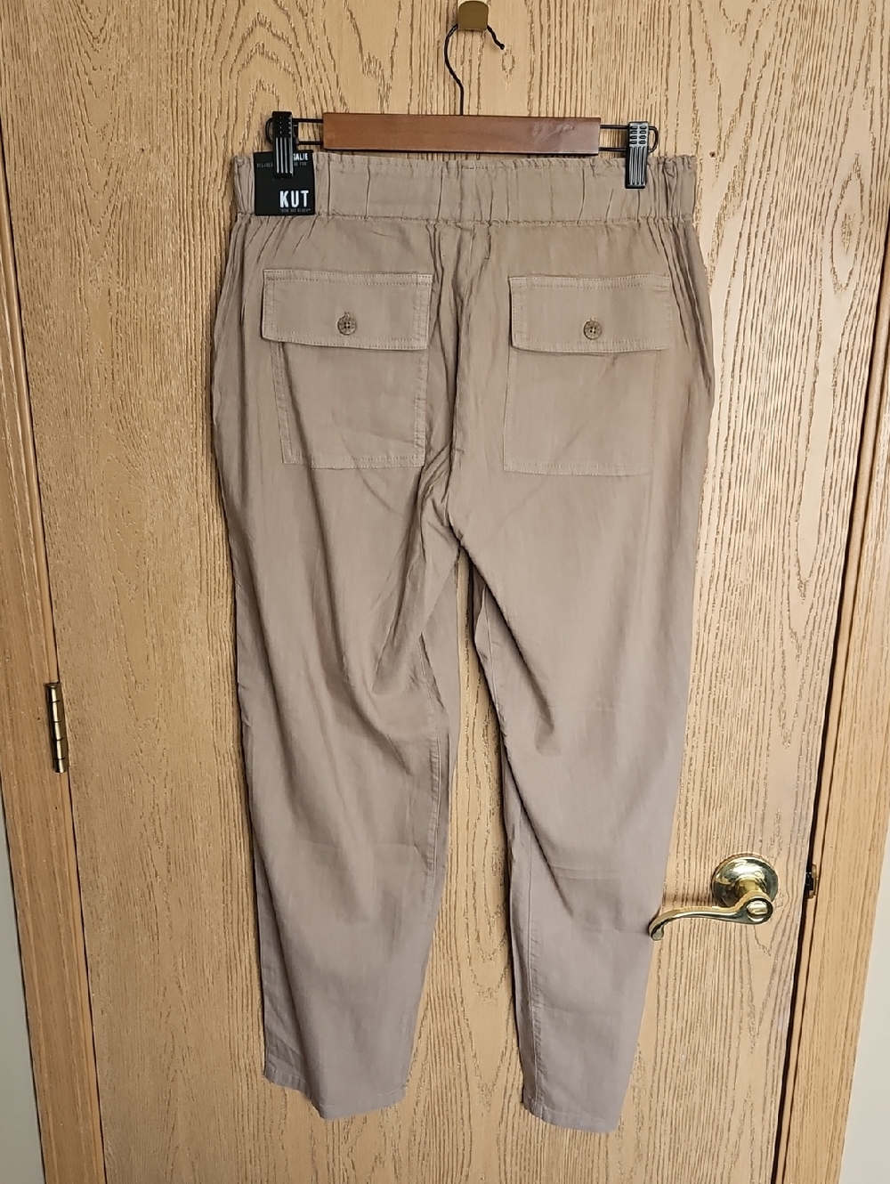Kut from the Kloth Tan Cropped Drawstring Utility Pants - Picture 6 of 13